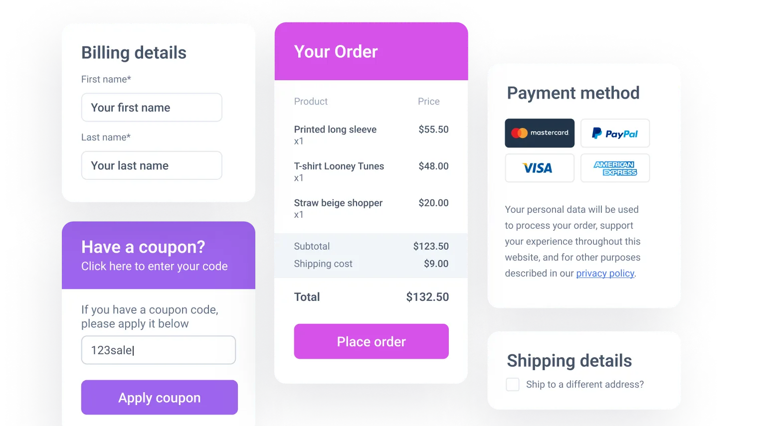 custom checkout plugin for woocommerce