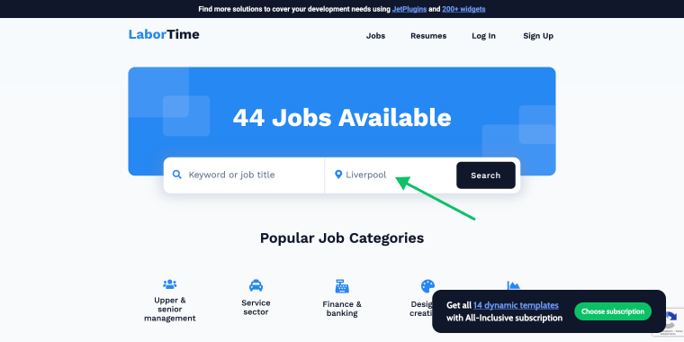 labortime dynamic template search