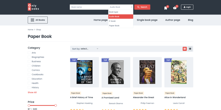 onlybooks dynamic template search