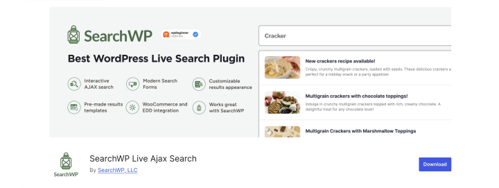 Search WP plugin homepage