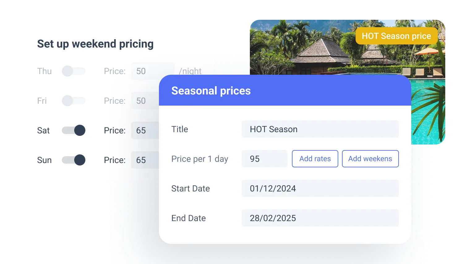 jetbooking seasonal and weekend pricing