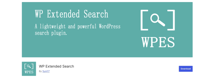 WP Extended Search plugin