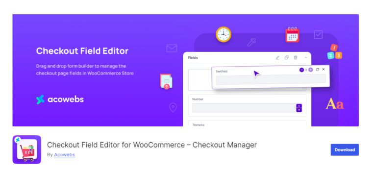 Checkout Field Editor and Manager wordpress.org page