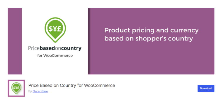 Price Based on Country for WooCommerce wordpress.org page