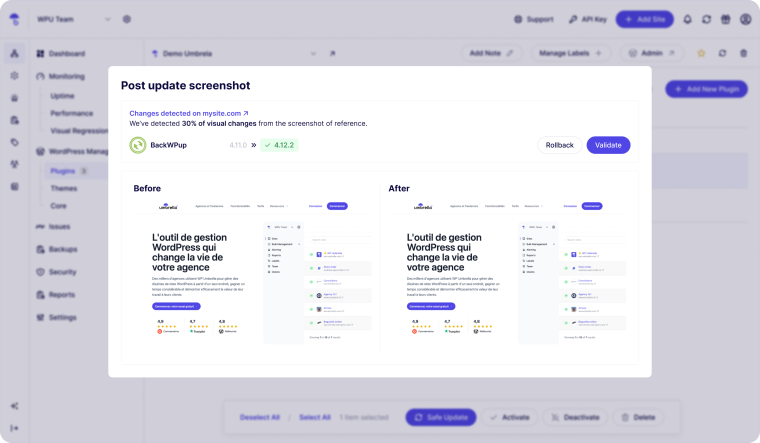 WP Umbrella post updates