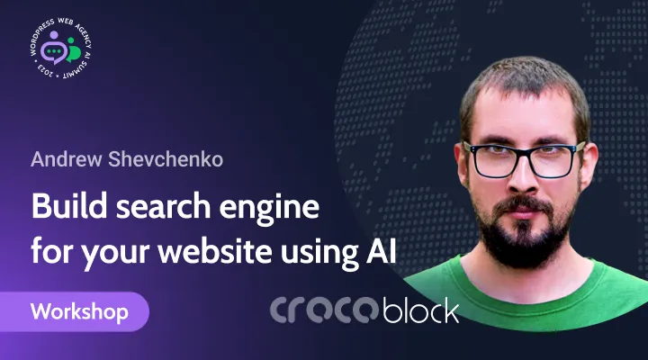 build search engine fo the site with ai from andrew shevchenko