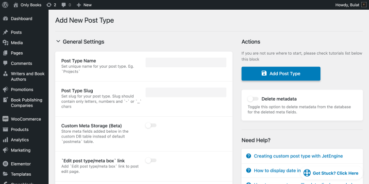 creating cpt with jetengine