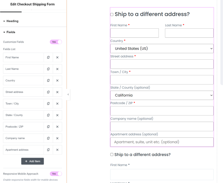 edit form WooCommerce