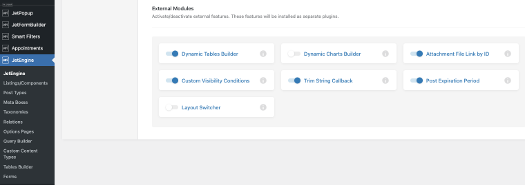 enabling the dynamic tables builder module