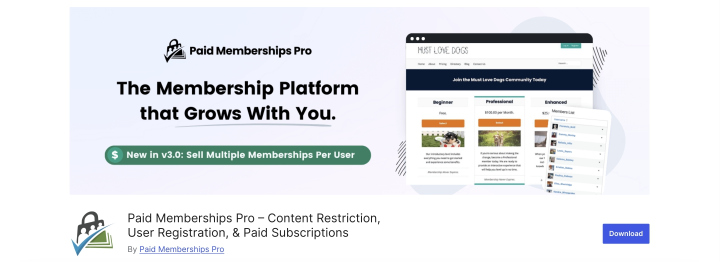 paid membership pro plugin on wordpress.org