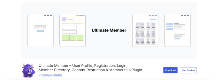 Ultimate member plugin on wordpress.org