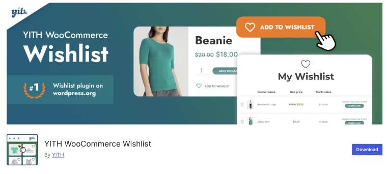 yith woocommerce wishlist plugin