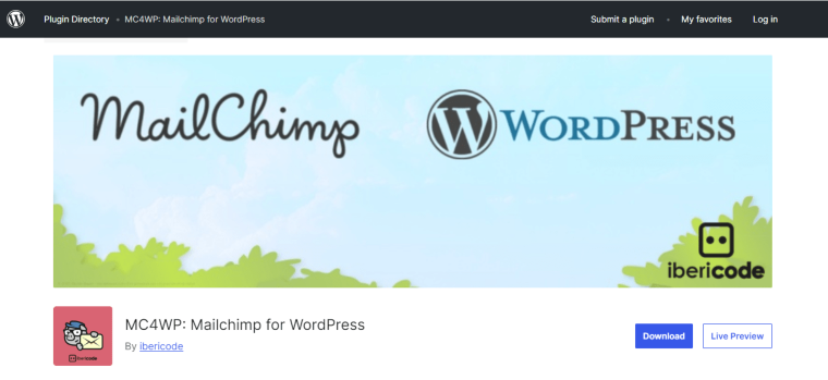 mailchimp plugin on wordpress.org