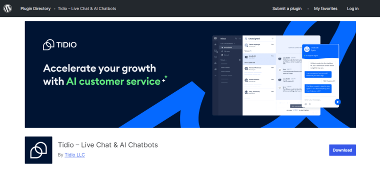tidio plugin on wordpress.org