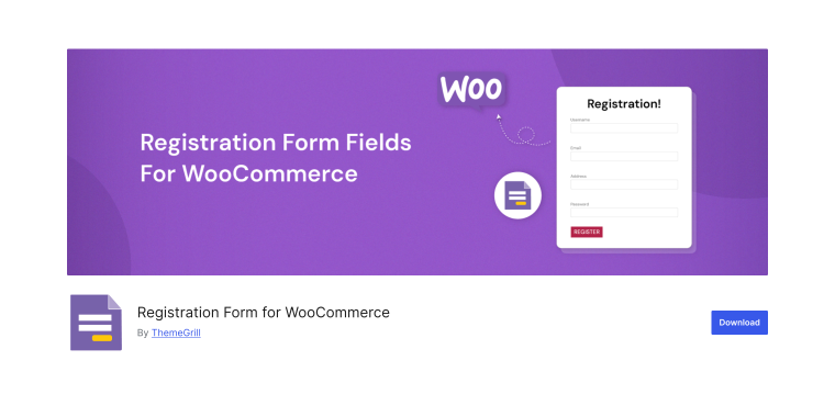 registration form for woocommerce plugin on wordpress.org