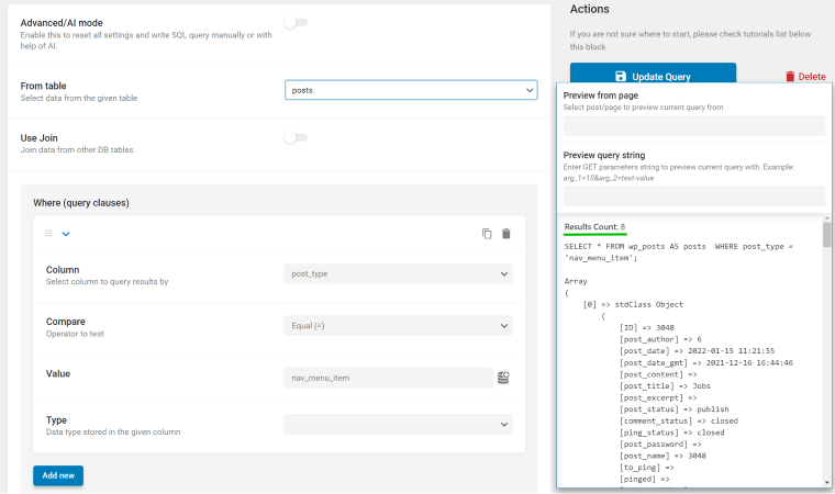 sql query