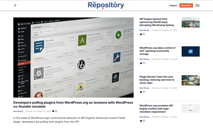 the repository blog homepage