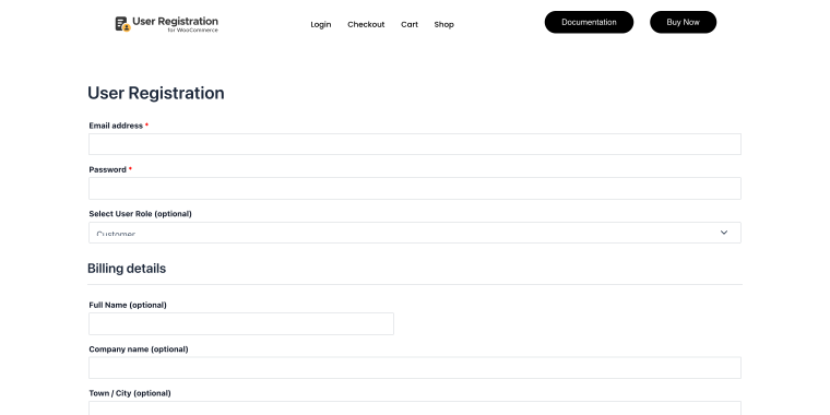 user registration for woocommerce plugin demo