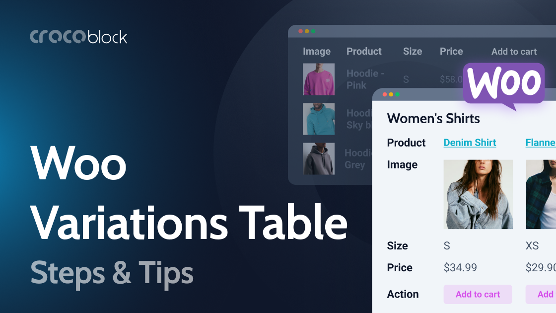 2 Ways to Сreate WooCommerce Product Variations Tables