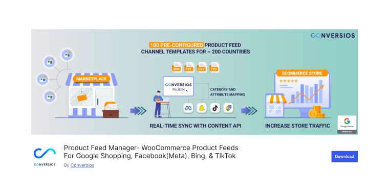 product feed manager for woocommerce by conversios plugin on wordpress.org