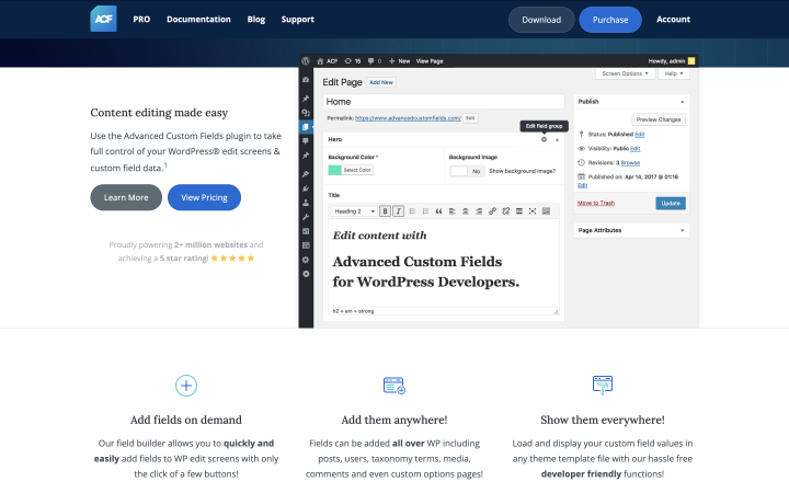 acf plugin homepage