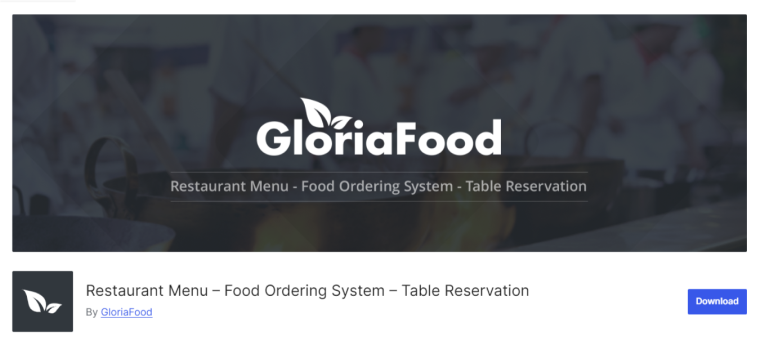 GloriaFood wordpress.org page