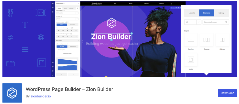 zion page builder