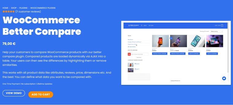 woocommerce better compare plugin homepage