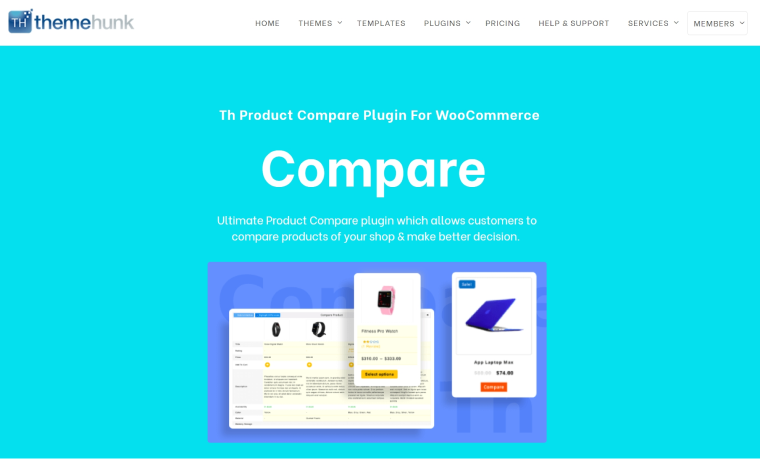 th product compare plugin by themehunk