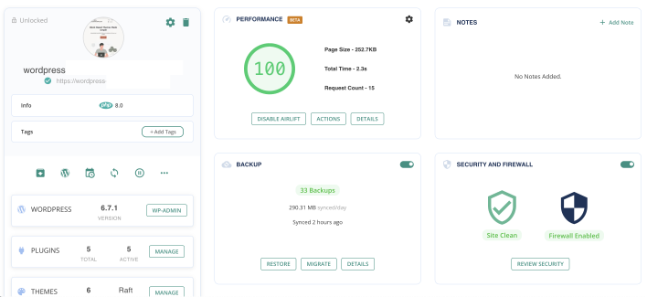 blogvault dashboard