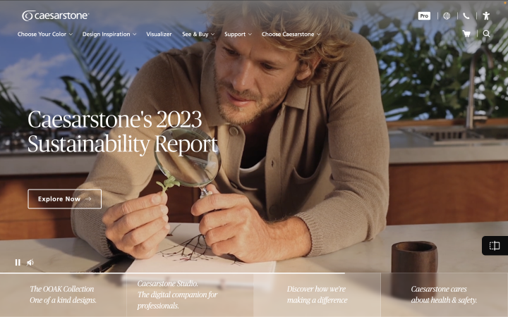 caesarstone site homepage