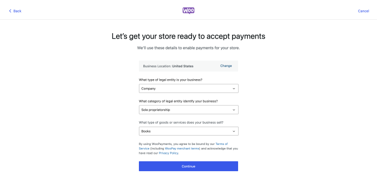 setting up woopayments