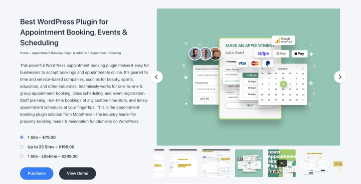 wordpress appointment booking plugin homepage