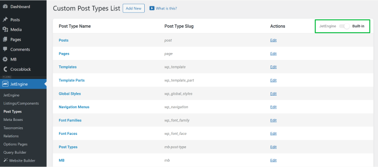 post types WordPress