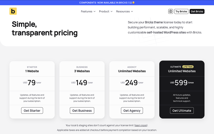 Bricks pricing plans