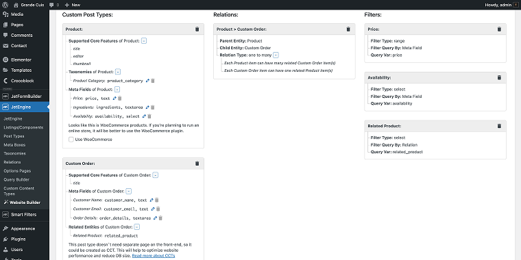 bakery website structure