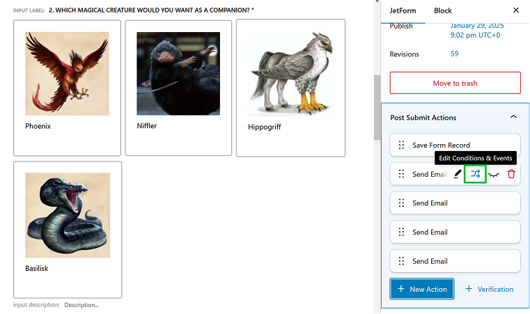 Conditional email action JetFormBuilder