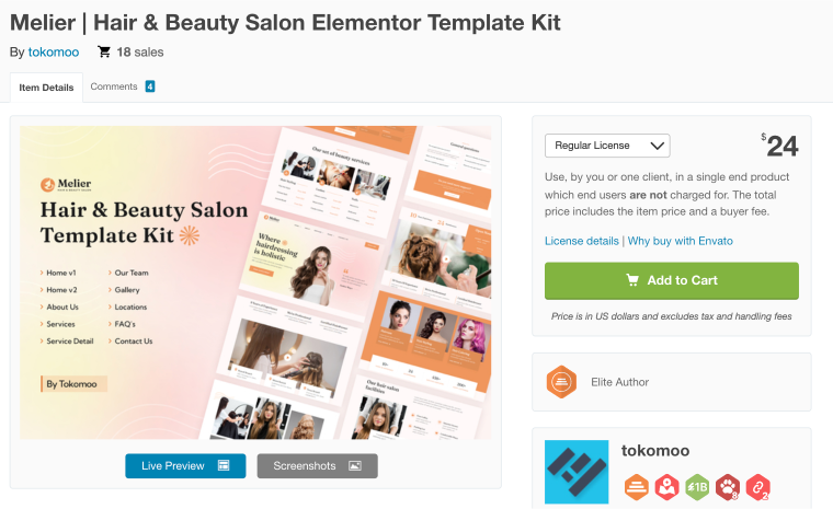 melier beauty salon template