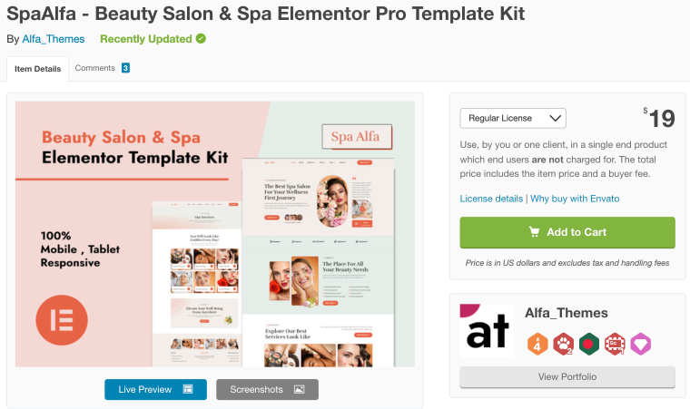 spaalfa beauty salon template