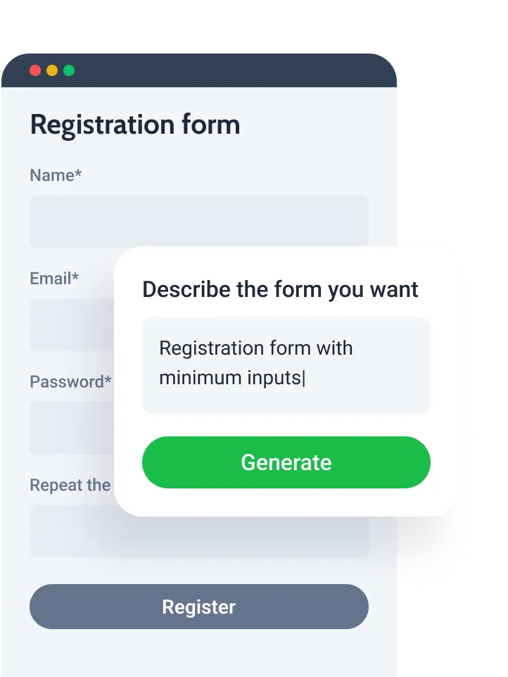 registration form generation using AI