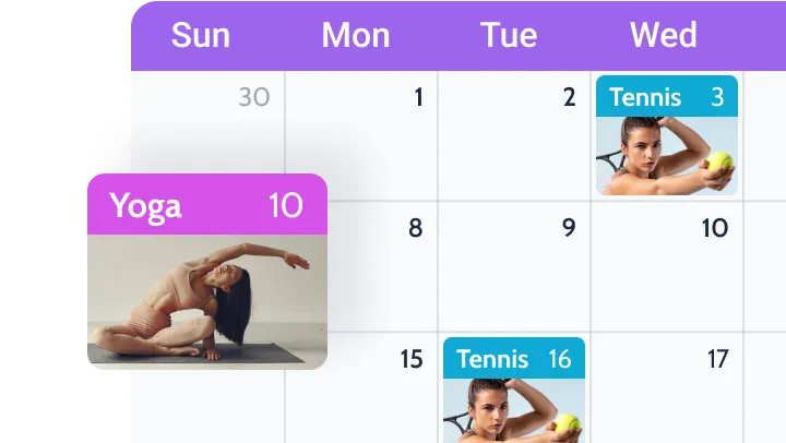 dynamic calendar for displaying upcoming events