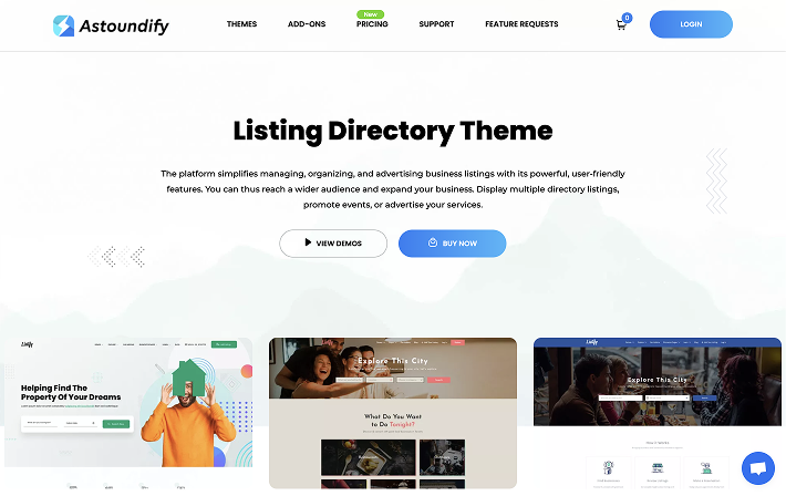 Listify theme homepage