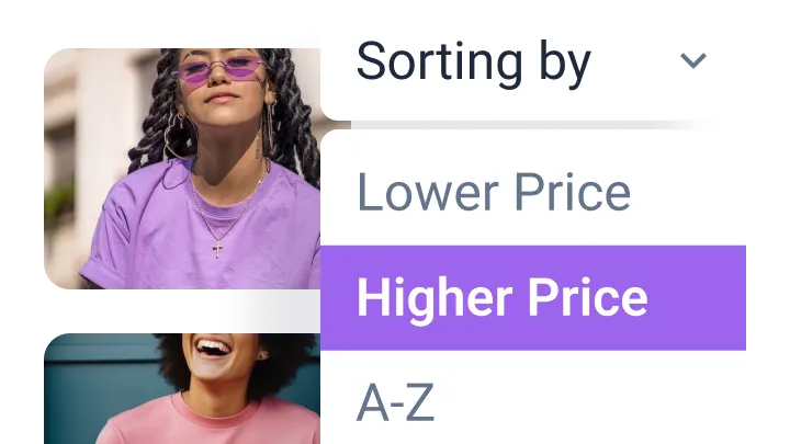 sorting products by different parameters