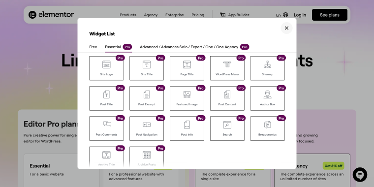 theme element widgets