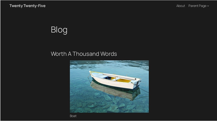 twenty twenty five minimalist wordpress theme