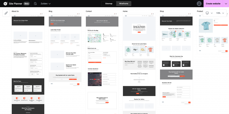 site planner generated structure