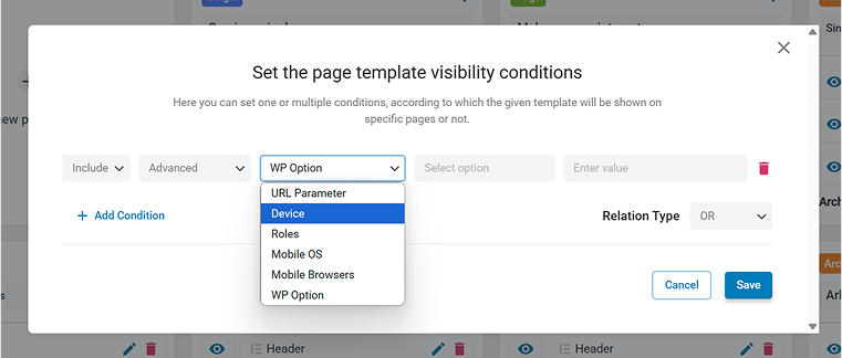 JetThemeCore advanced conditions