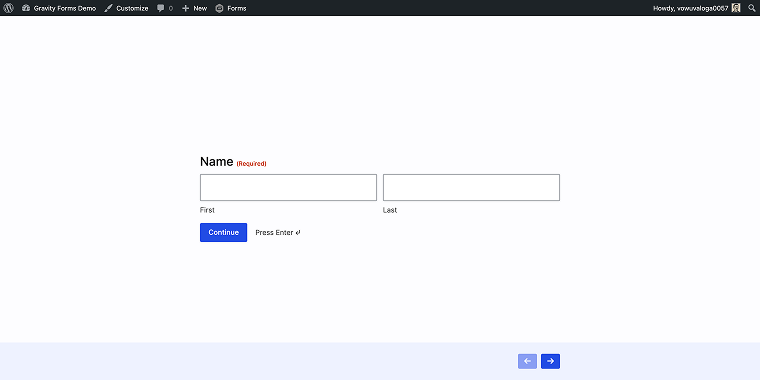 gravity forms conversational form preview