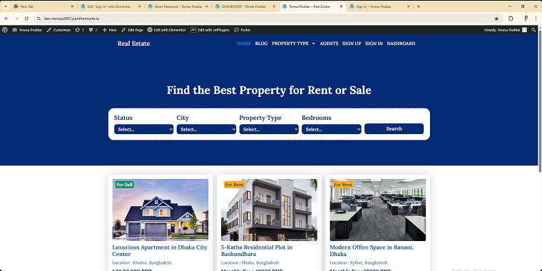 dynamic real estate website by Teresa Poddar
