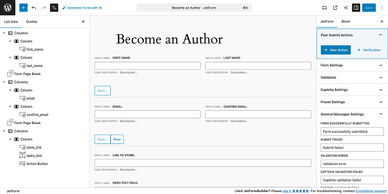 form layout ready